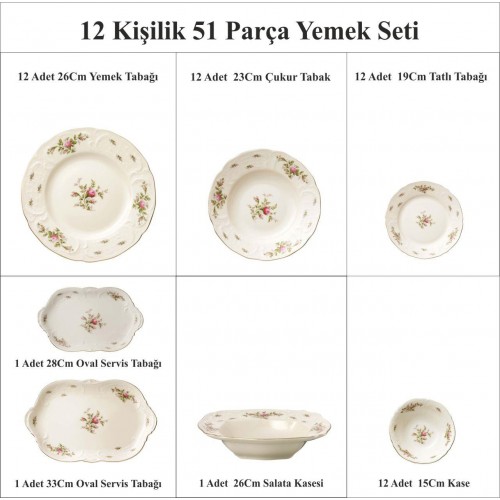 Sanssouci Elfenbein Ramona12 Kişilik Yemek Seti