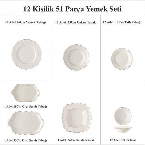 Sanssouci Ivory Gold 12 Kişilik Yemek Seti