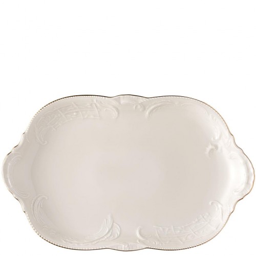 Sansouci Elfenbein Gold 38 Cm Oval Servis Tabağı